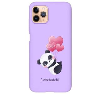 COQUE - BUMPER Coque violet Iphone 11 panda ballon kawaii personn