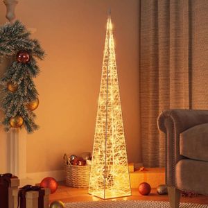 VOILE D'OMBRAGE vidaXL Cônes lumineux de Noël 60 LED blanc chaud 120 cm acrylique 356283