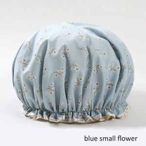 BONNET DE DOUCHE BONNET DE DOUCHE,blue small flower--Bonnet de douc