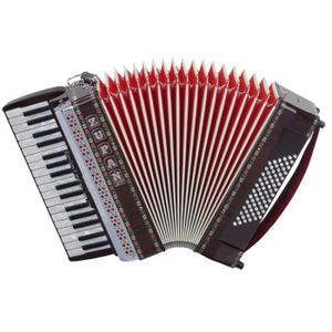 Accordéon 72 Basses Classic Cantabile Secondo V Rouge - Parfait Pour Débutants Et Musiciens
