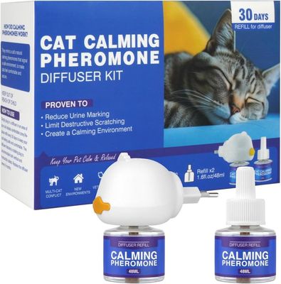 6 Recharges De Phéromones Pour Chat - 48 Ml Chacune, Compatible Avec La Plupart Des Diffuseurs, Anti-stress, Apaisant