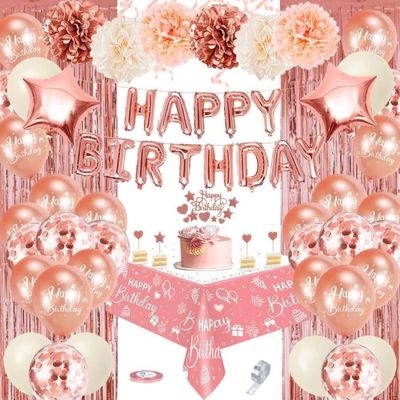 Cadeau Beavorty 18E Anniversaire Bannière Toile De Fond Décorations Noir Rose 60 Ans De Mariage