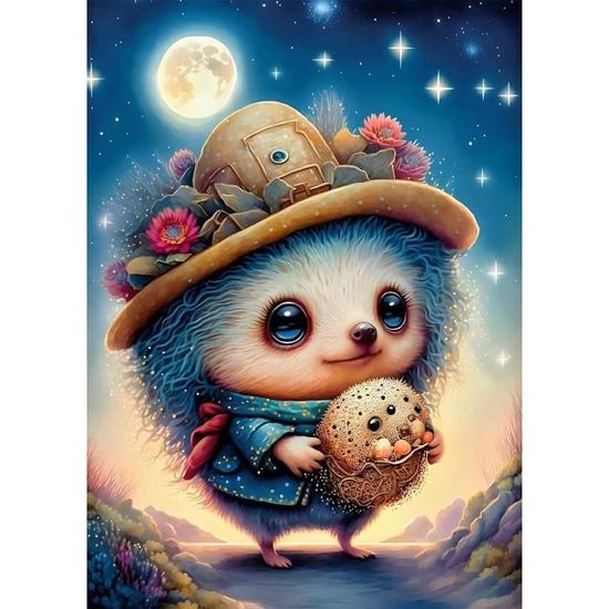 RICUVED Lune Peinture Diamant 5D Complet, Diamond Painting Paysages