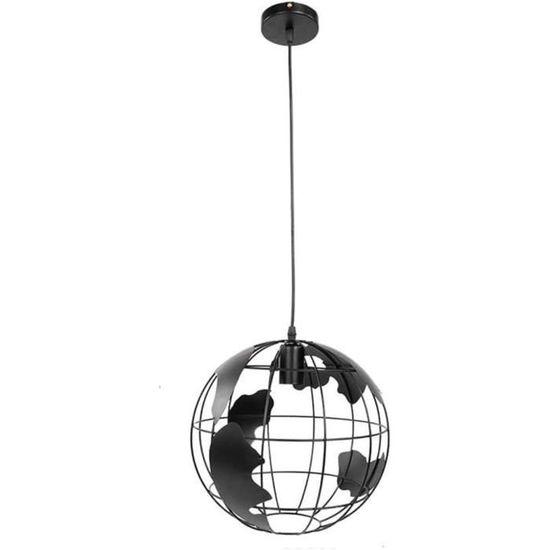 Suspension Plafonnière En Fer Motif Note De Musique - Noir - Câble Réglable 1 M - Culot E27