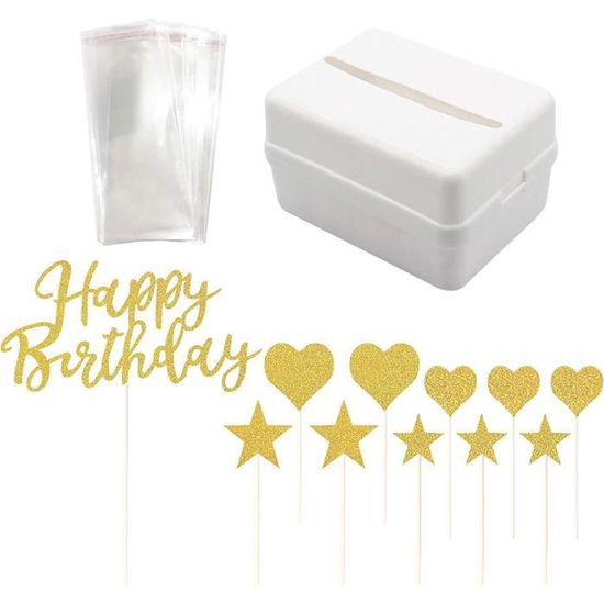 Tirelire à Gâteau Anniversaire Argent - Kit Décoration Avec Sacs | Effet Surprise Cadeau