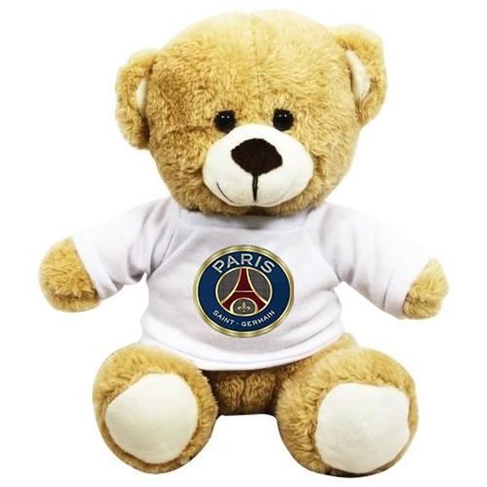 Peluche Ours - Foot Paris Saint Germain - Personnalisable - Hauteur 18 cm - T-shirt sublimable