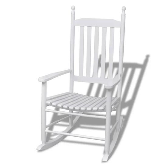 Chaise à bascule - Bois Blanc - Siège incurvé - Intérieur/Extérieur