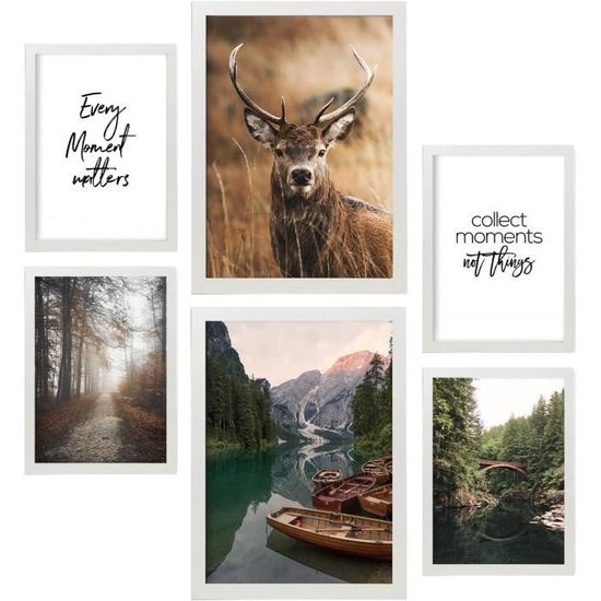 Ensemble De 6 Posters Décoratifs Art Mural Avec Forêt, Nature Et
