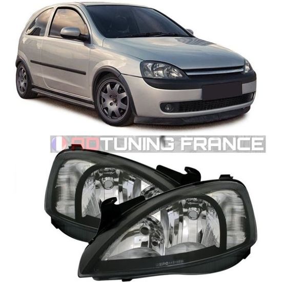 Phare Optique avant gauche OPEL CORSA C phase 1, 2001-2002, H7+H7, électrique, (type Valeo