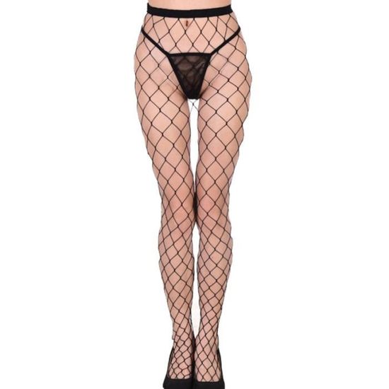 4 Collants Résille Femme - Taille Haute - Style Filet De Pêche - Élastique - Taille Unique 45-85kg