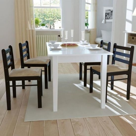 Lot de chaises de salle à manger - Style contemporain Scandinave chaise Cuisine 4 pcs Carrée Bois Marron