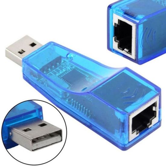Adaptateur Ethernet USB 2.0 Vers RJ45 - 10/100 Mbps - Pour PC Portable, Bureau - Chipset RTL8152B