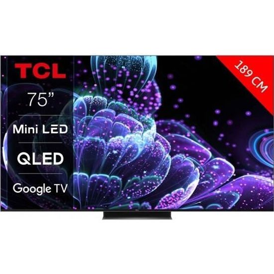 TCL TV QLED 4K 189 cm TV 4K Mini LED QLED 75C831 144Hz Google TV