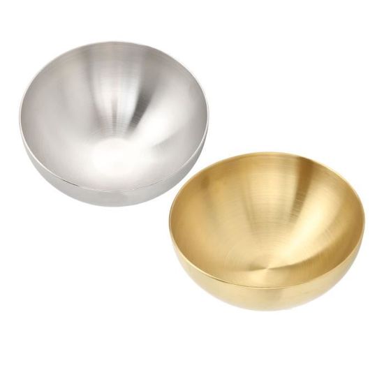 2x Saladier en acier inoxydable - bol en métal - bol en acier inoxydable - bol décoratif - bols
