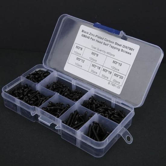 Vis Autotaraudeuses à Tête Hexagonale Creuse (Allen) - Grade 8.8 Acier Au Carbone - Filetage M3.5 à M6 - Longueur 8-60mm