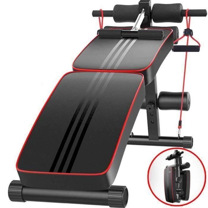 TEMPSA Banc de musculation pliable réglable abdominaux et dorsaux charge max 250kg