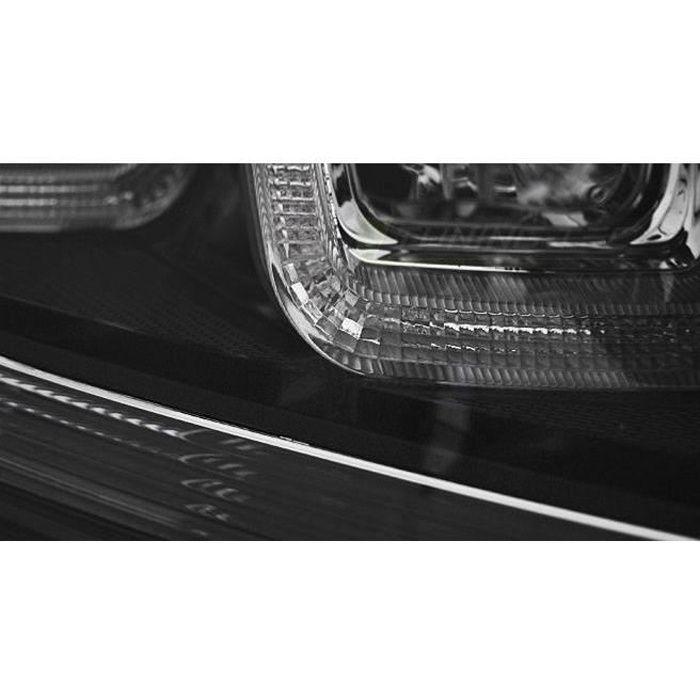 Paire feux phares VW Golf 7 12-17 Daylight led U-type DRL noir-ligne noir