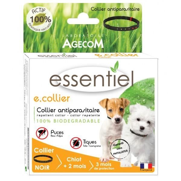 Collier antiparasitaire Essential noir pour chiot 41 cm