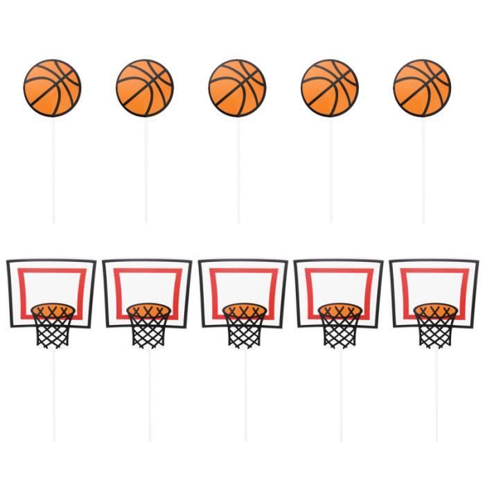 10 pièces dessin animé basket-ball décoration de gâteau fête Cupcake Toppers de famille enfants CAKE MOLD - PASTRY MOLD