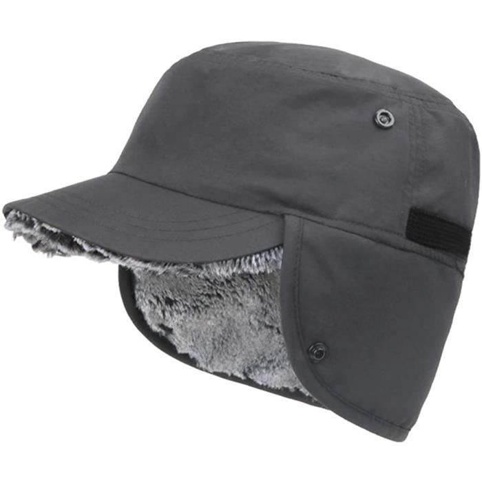 Gisdanchz Casquette Hiver avec Cache Oreille Pliable - Entièrement Doublé de Fausse Fourrure Chaud401