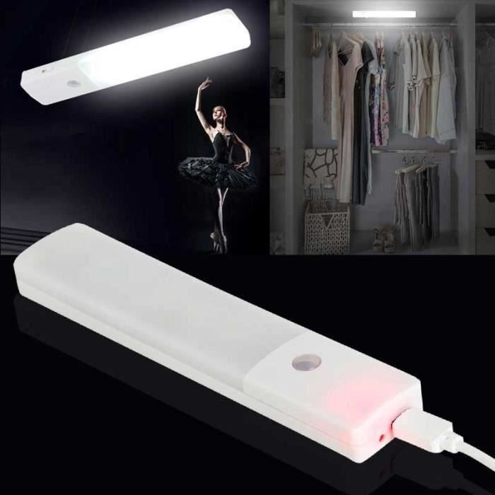 6 LED détecteur de mouvement USB sans fil capteur éclairage placard nuit batterie lampe armoire penderie lumière Aa11159