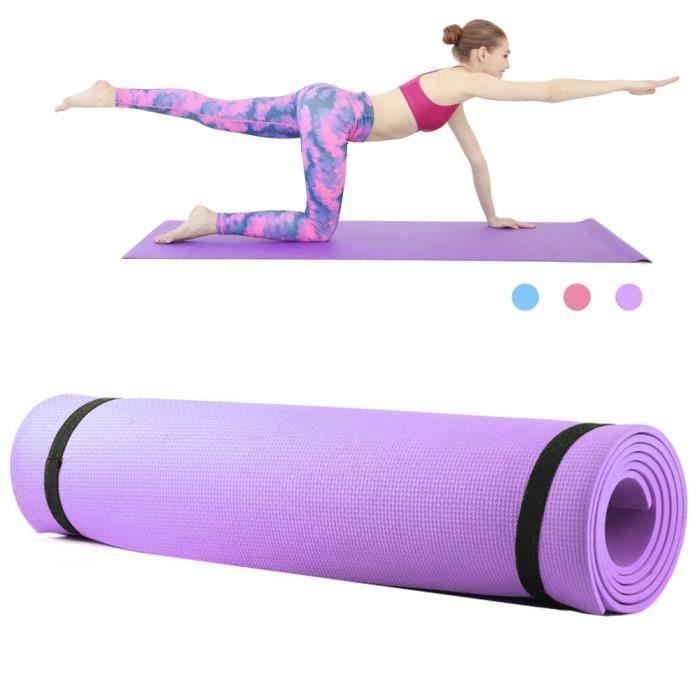 6mm d'épaisseur EVA mousse Yoga tapis antidérapant Yoga Pilates exercice Fitness tapis 68X24 pouces-87