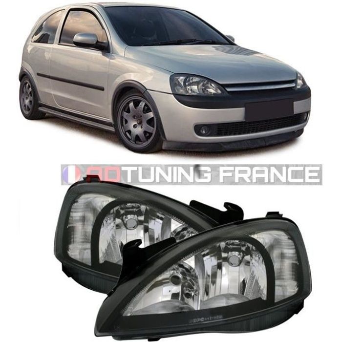 2 FEUX PHARE AVANT OPEL CORSA C DE 10/2000 A 06/2006