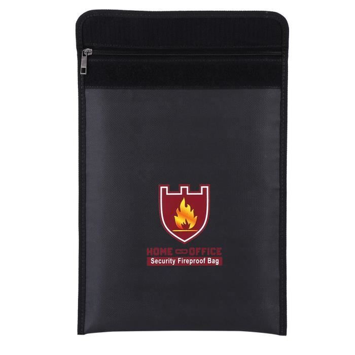 Sac Ignifuge Sac Résistant à l'Eau Pochette de protection Sac de Documents Résistant au Feu Haute