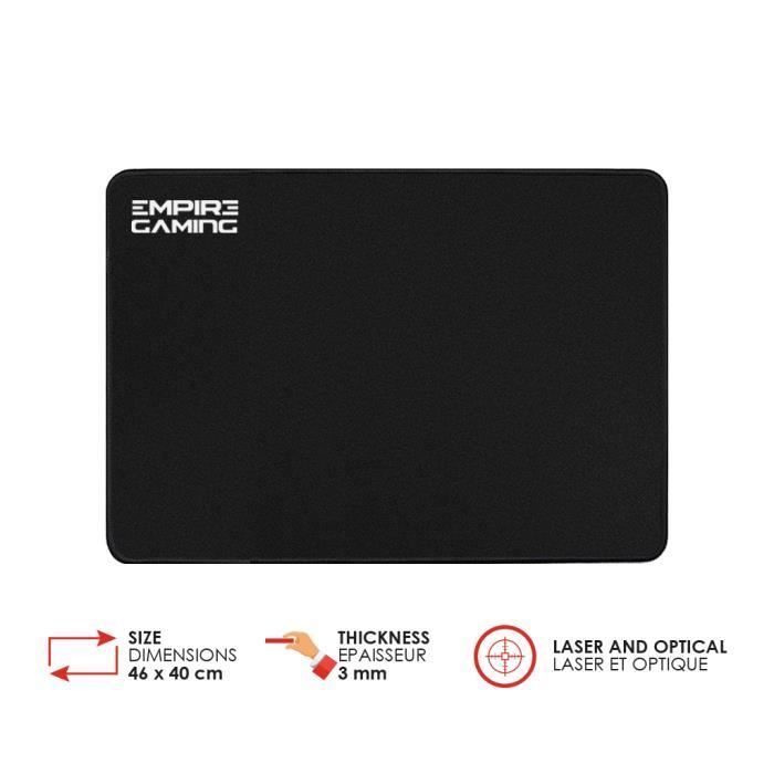 EMPIRE GAMING – Tapis de Souris Gamer Arena – Taille XL – 46 x 40 Centimètres - Noir