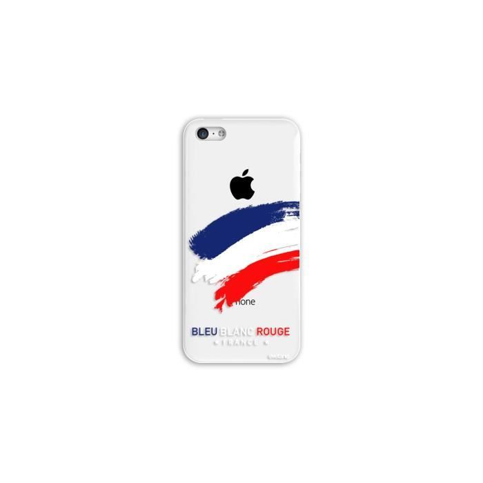 Coque iPhone 5C rigide transparente France Ecriture Tendance et Design Evetane