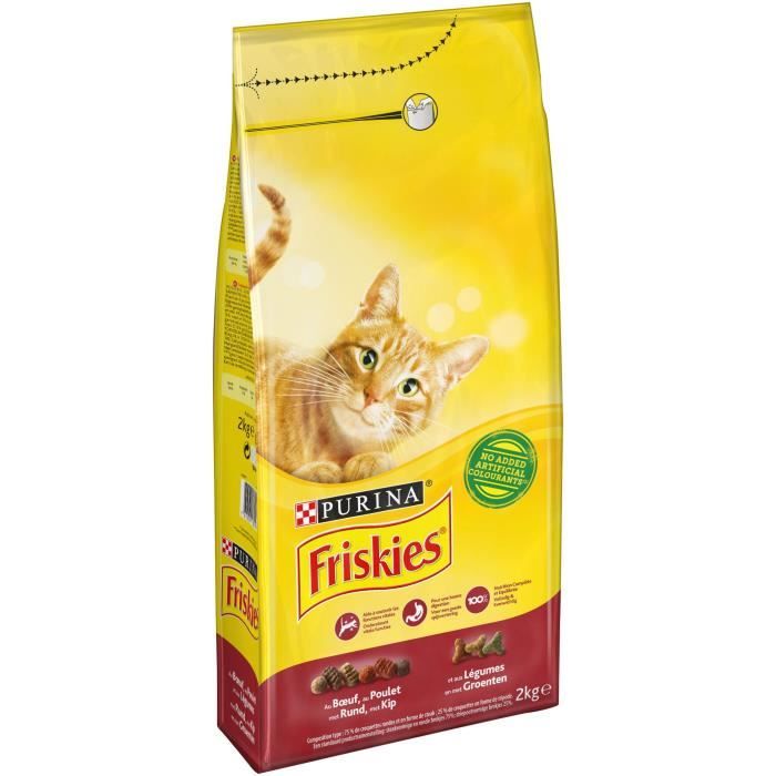 FRISKIES Croquettes à la viande et aux légumes - Pour chat - 2kg