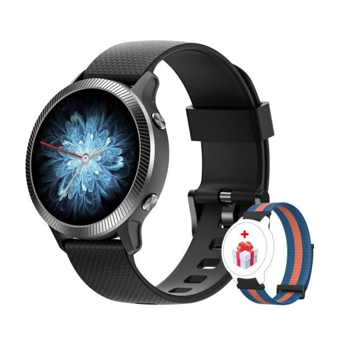 Montre Connectée Femme IOWODO R8 Smartwatch Sport Compatible Iphone Samsung Huawei Xiaomi Android iOS Bluetooth Multifonction Noir