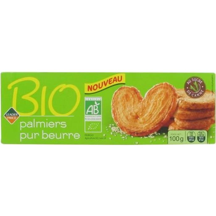 Biscuits palmiers pur beurre bio - 100g