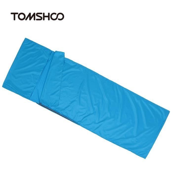 TOMSHOO 70 * 210cm Sac de couchage avec oreiller Portable léger, pour voyage en plein air Camping randonnée - Bleu