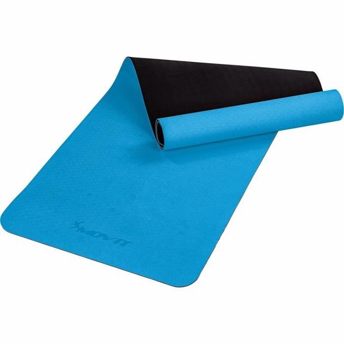 MOVIT Tapis de gymnastique TPE, tapis de pilates, tapis d’exercice premium, tapis de yoga, 190 x 60 x 0,6 cm, bleu clair