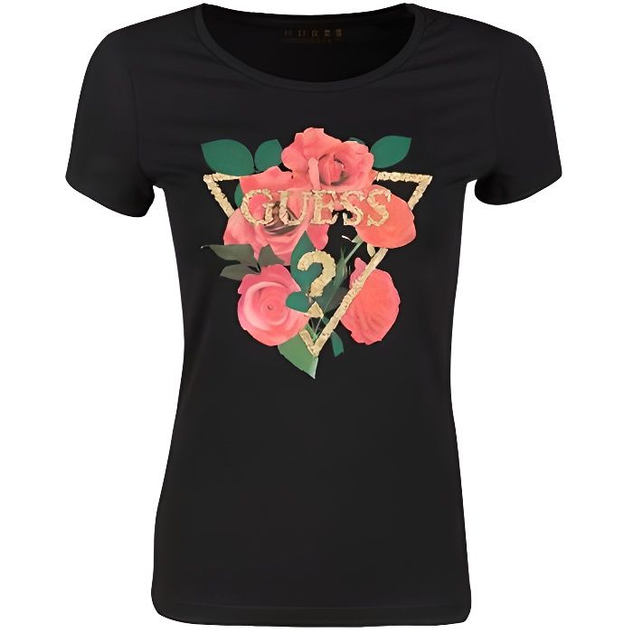 Guess T-Shirt Femme Diamond Noir