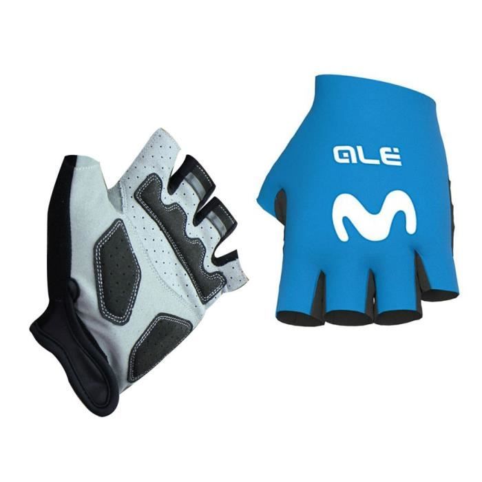 Movistar Gants VTT - Gants de Cyclisme Demi-Doigt - pour Vélo de Course et VTT - Gants de Vélo pour Hommes et Femmes
