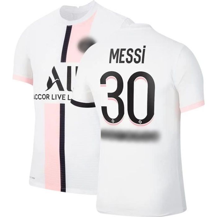 Maillot de Football Blanc T-Shirt de L'équipe de Paris-Messi Maillot de Formation 30 Tissu Respirant pour Enfant Exterieur