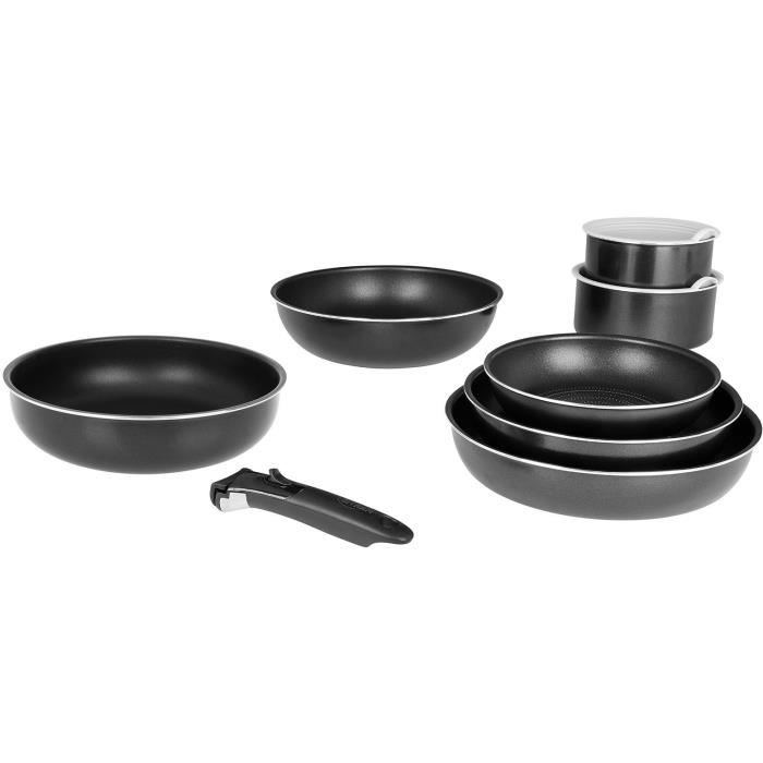 SITRAM 714641 - Batterie de cuisine 10 pièces Aluminium pressé - Revêtement intérieur anti-adhésif - Tous feux dont induction