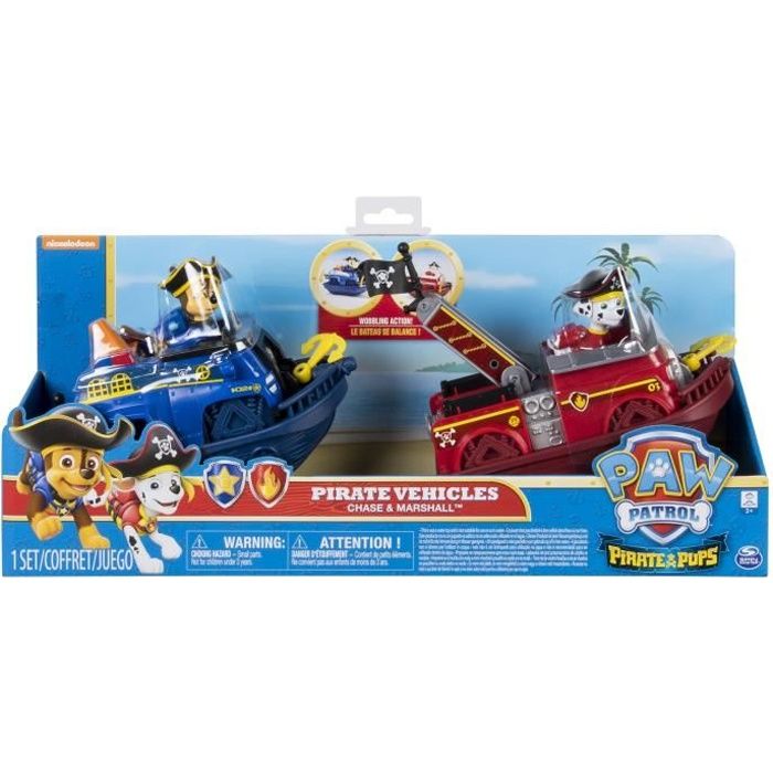PAT PATROUILLE - PACK DE 2 VEHICULES PIRATE Paw Patrol - 6040214 - Jeu jouet enfant à partir de 3 ans