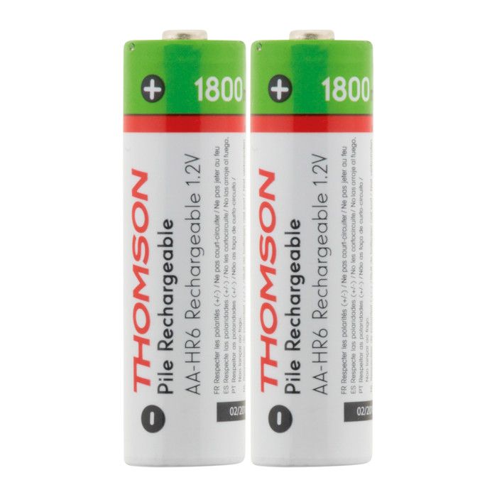 Pack 2x piles rechargeables LR06 AA 1800 mAh