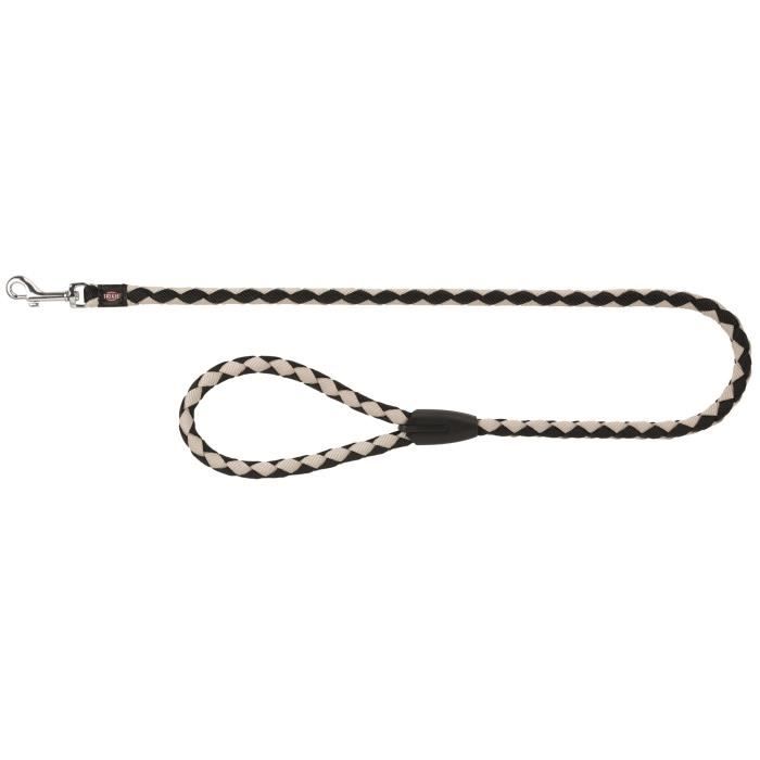 TRIXIE Cavo laisse S–M : 1 m - ø 12 mm - Noir et gris argenté - Pour chien