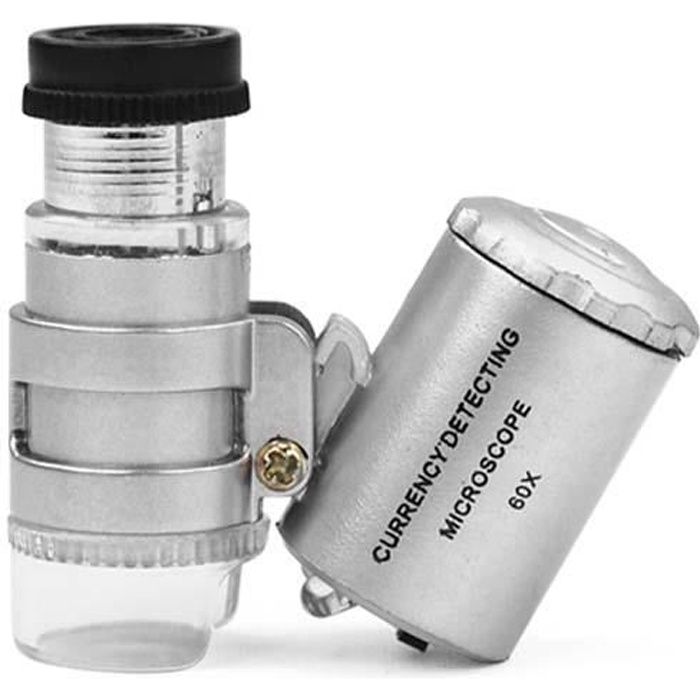 TRIXES Mini loupe de bijoutier éclairante x 60