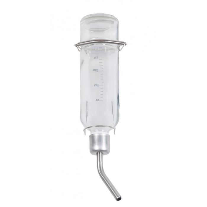 Biberon à eau en verre . contenance 355 ml. pour rongeurs.-Vadigran 20,000000 Transparent