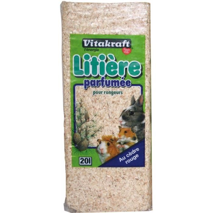 VITAKRAFT Copeaux - 20 L - Parfumés cèdre rouge - Pour rongeur