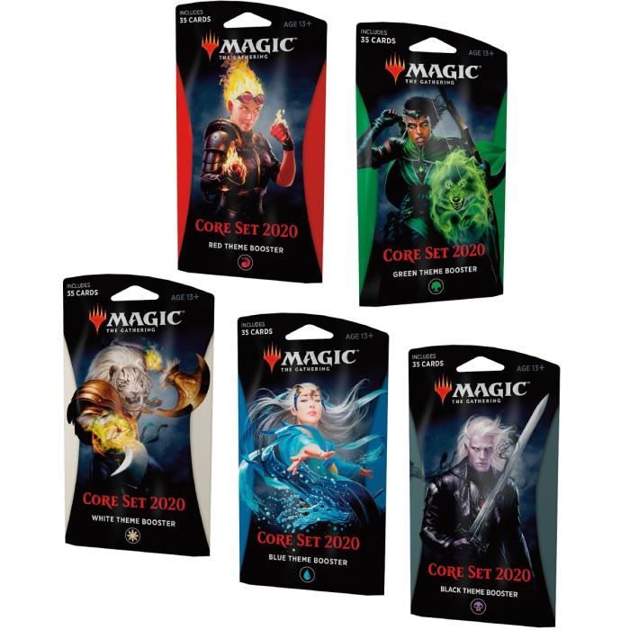 Magic The Gathering Lot de 5 boosters à Thème Core Set 2020 VO Anglais