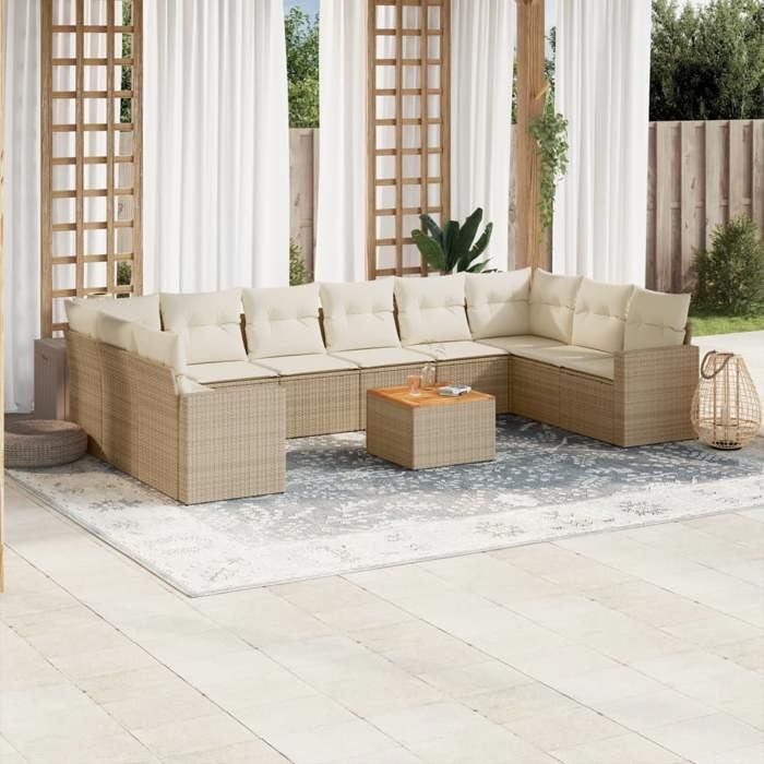 VIDAXL Salon de jardin avec coussins 11 pcs - vue 5