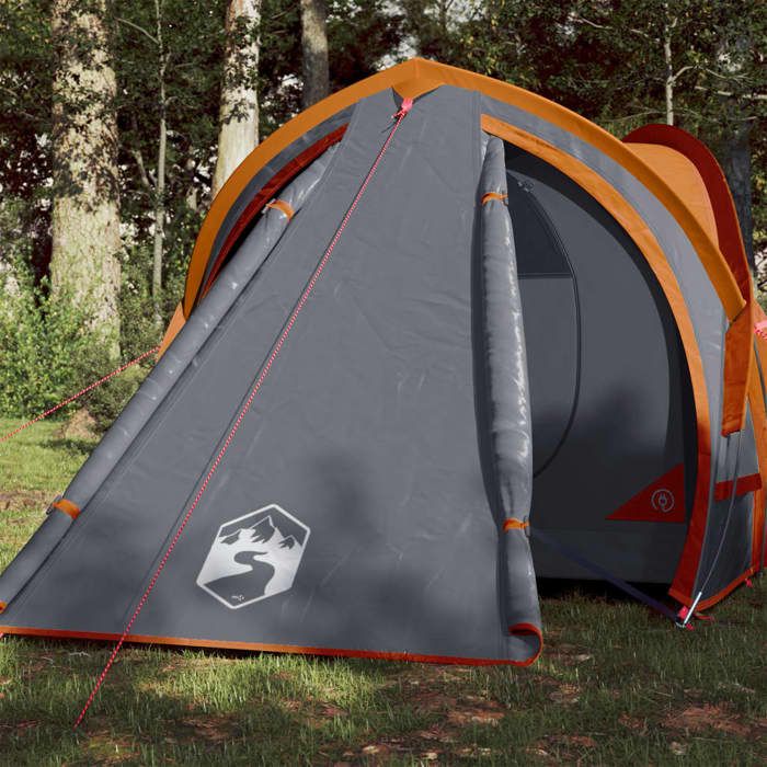 vidaXL Tente de Camping 2 Personnes Tente dOmbrage avec Sac de Transport Auvent Portable avec Parois Latérales Gris et 94341