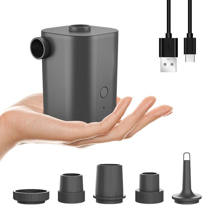 Pompe à Air électrique Sans Fil Infactory – 500 L/min, Batterie Li-ion 4000 MAh, Gonflage/dégonflage Rapide, 3 Embouts Inclus