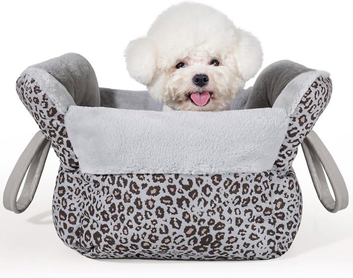 Siège Auto Chien Petit Format – Rehausseur Sécurité Pour Chiots, Chats, Petits Animaux – Lit + Sac Transport